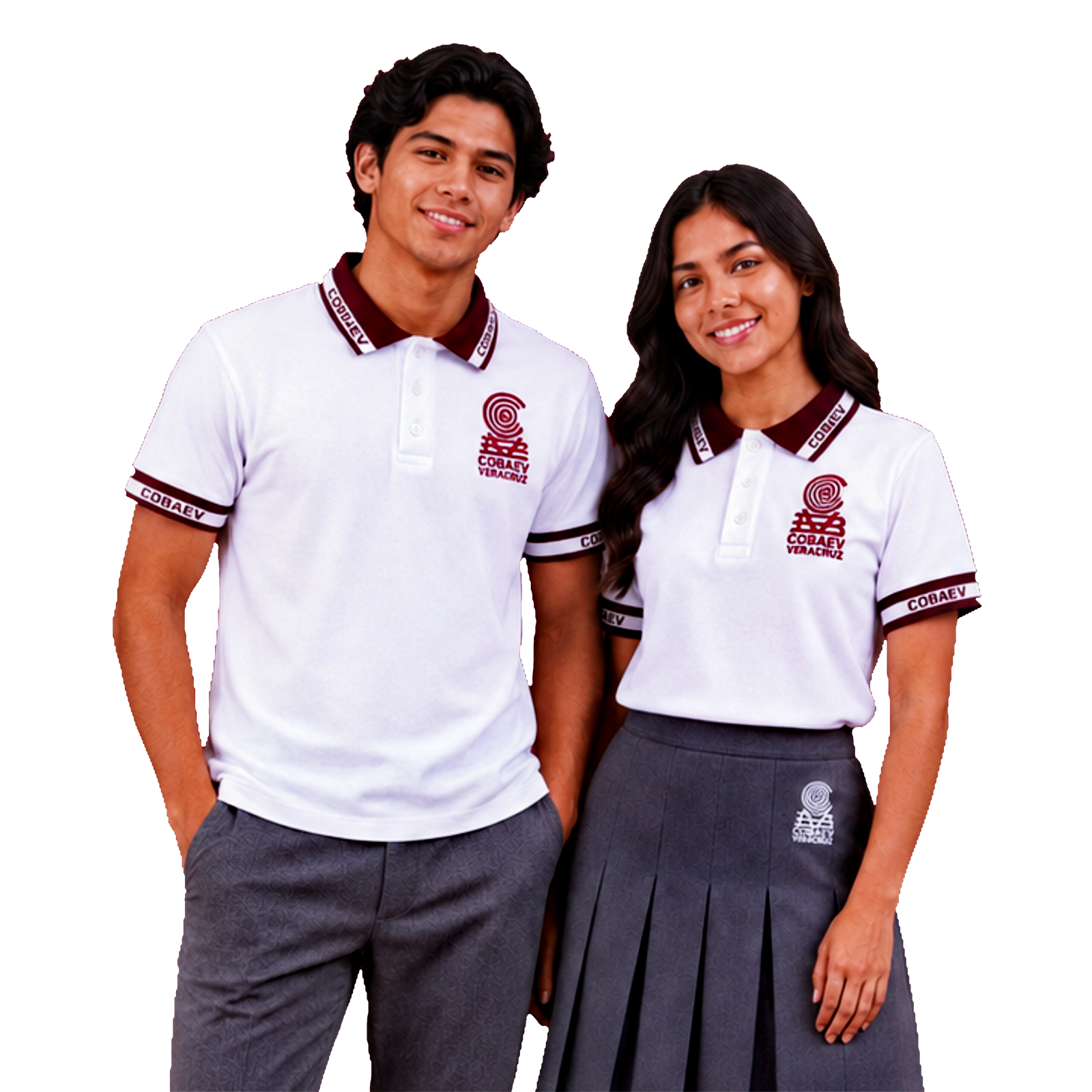 Estudiantes modelando los uniformes escolares COBAEV